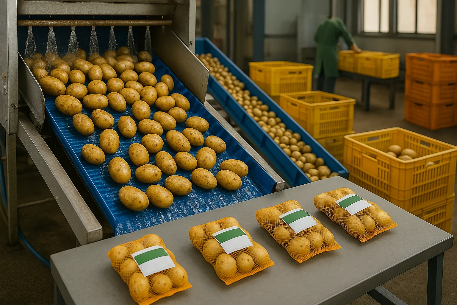 Potato Washing and Sorting Process
