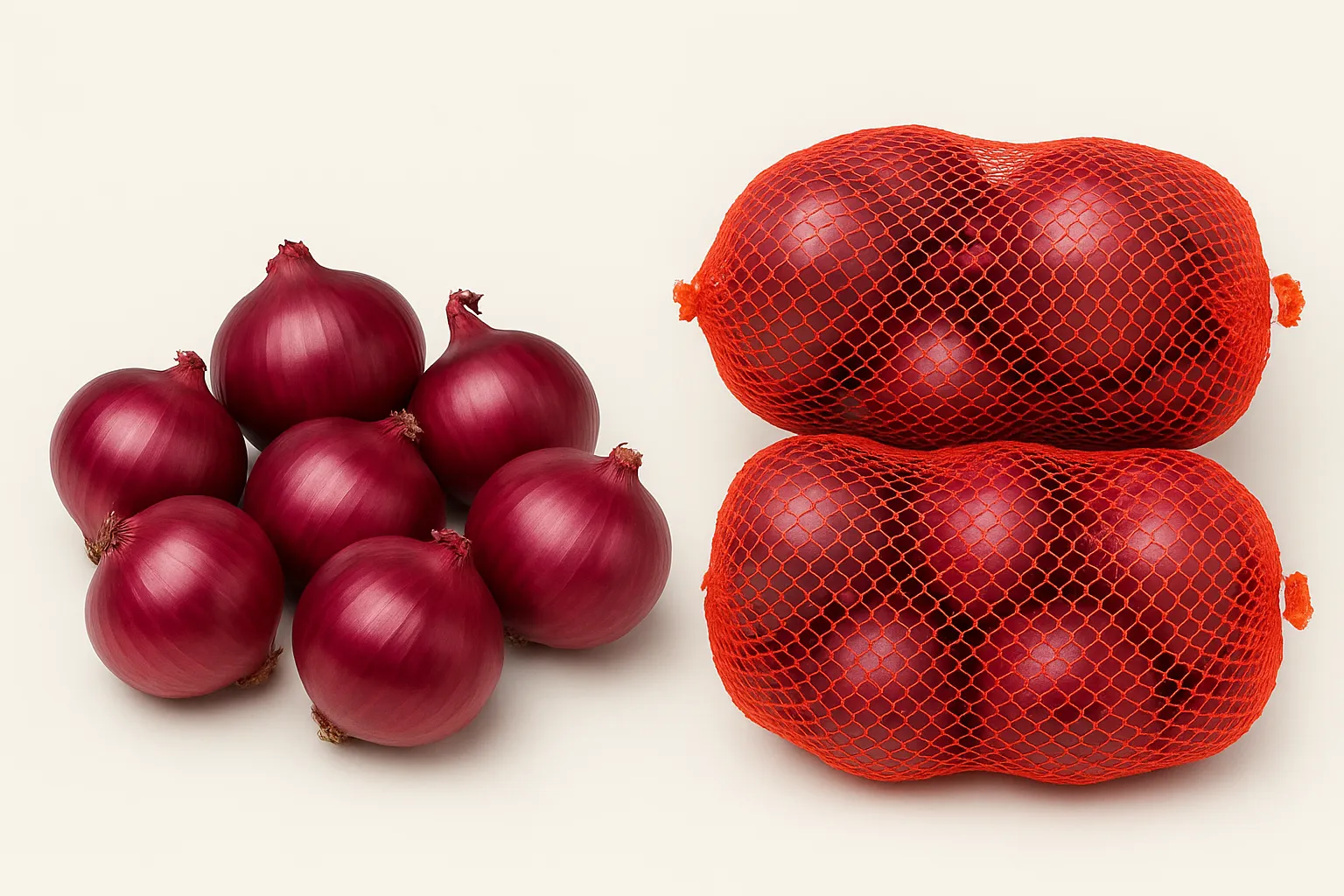 Loose and Sack-Packed Red Onions